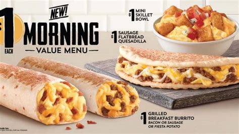 breakfast menu taco bell|$1 breakfast menu taco bell.